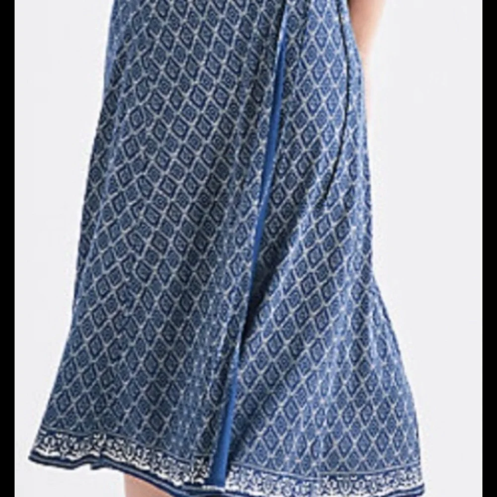 New Lucky Brand Blue Border Maxi Dress Size L - Picture 4 of 6